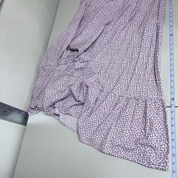 Old Navy Womens Purple Floral Maxi Dress XL Tiered Romantic Cottagecore Boho - Picture 11 of 12